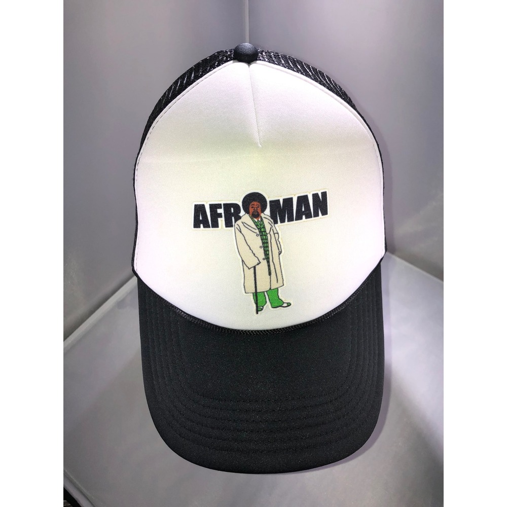 Afroman‎ Graphic Trucker Hat Black White Mesh Snapback Baseball Cap Hip Hop